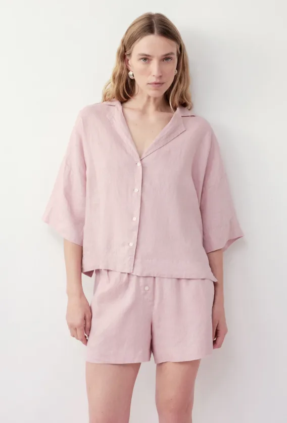 Lounge Linen Shirt Blush