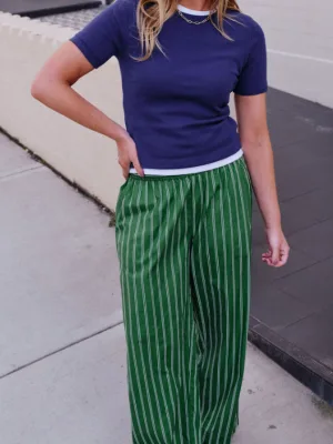The Lounge Pants Basil Stripe