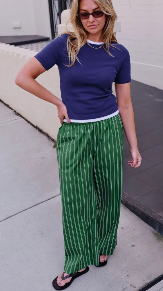 The Lounge Pants Basil Stripe