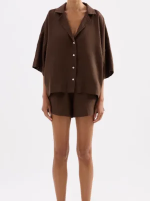 Lounge Linen Short Chocolate
