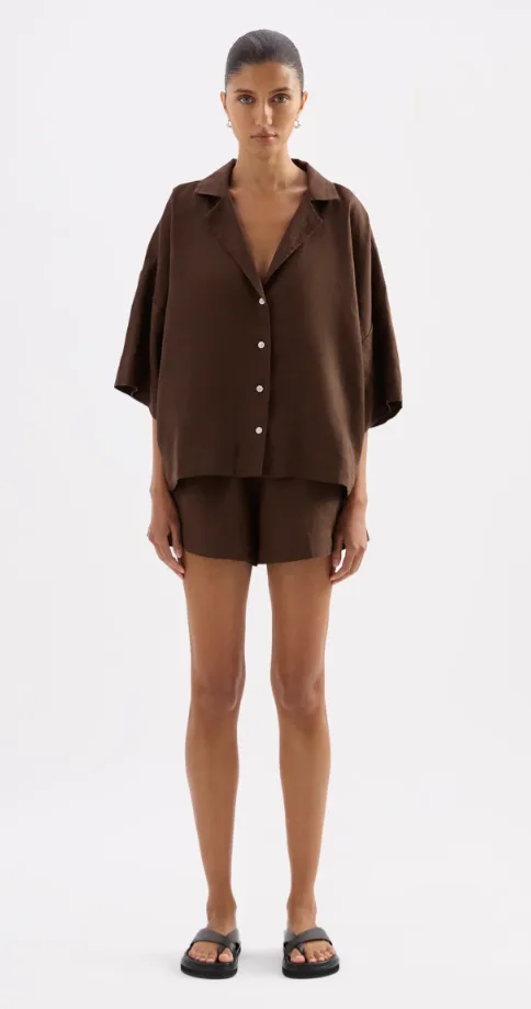 Lounge Linen Short Chocolate
