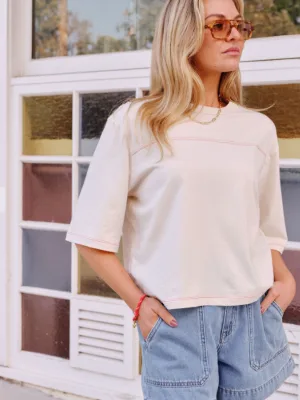 Devon Slouchy Seam Tee BuffRed Stich
