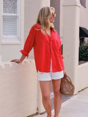 Peta Oversized Shirt Heritage Red