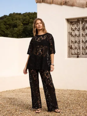 Addison Lace Pant Black