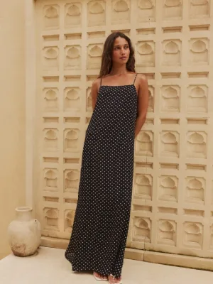 Aurora Dress Black Polka Dot