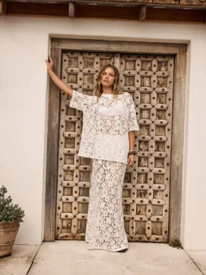 Sylvie Lace Maxi Skirt White