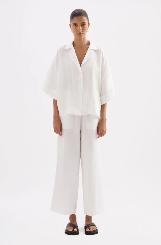 Lounge Linen Shirt White
