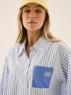 AJ Stripe Shirt Sky Blue