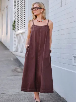 Remy Strappy Midi Dress Chocolate
