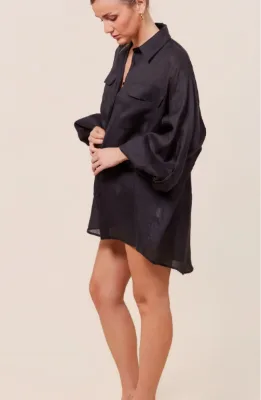 Lillian Shirt - Black Ramie