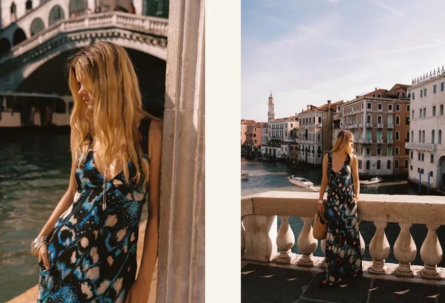 Mariposa Rive Maxi Dress Blue Tiedye