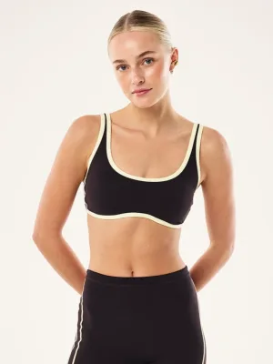 Solis Scoop Sports Bra Black Bean Soft Yellow